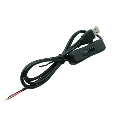 DIY 5V USB Jack 2Pin Power Charge Cable 1m/1.5m Wire with Switch Сменный кабель для зарядки с выключателем питания