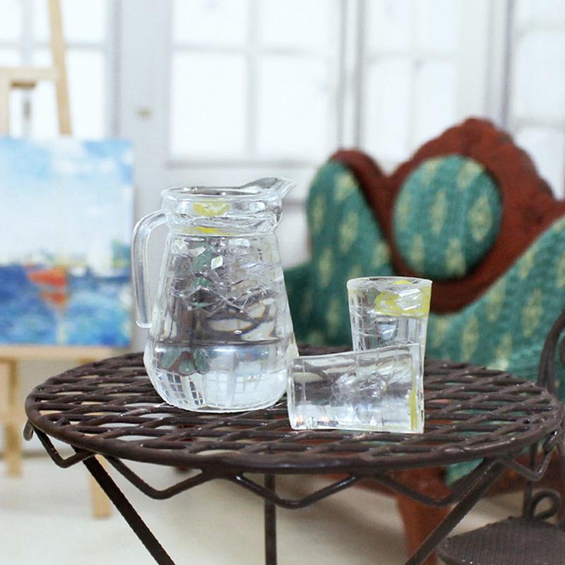 3шт кукольный домик миниатюрная еда лимонный сок кувшин для мебели кукольного домика