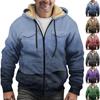 Мужская зимняя флисовая толстовка с капюшоном на молнии с накладным карманом, повседневная куртка