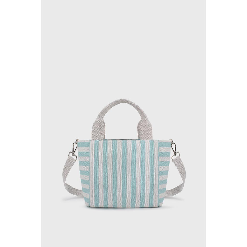 Women's Striped Mini Linen Tote Bag