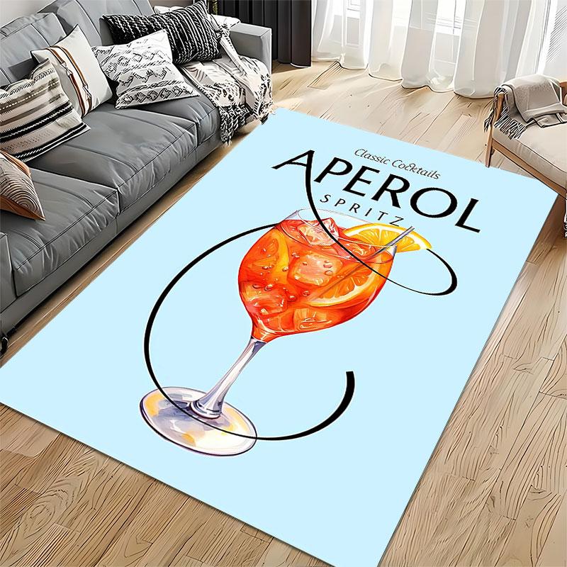 Aperol Spritz Cocktail Design suitable as a non-slip mat for the living room or bedroom sofa