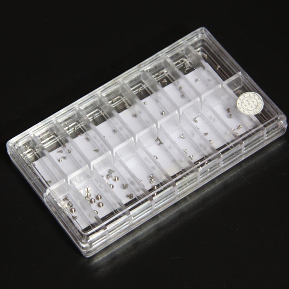 180pcs 18 Sizes Stainless Steel Mini 1 Box Screw Slotted Screw for Watch Back Case Watch Makers Repairing Tool