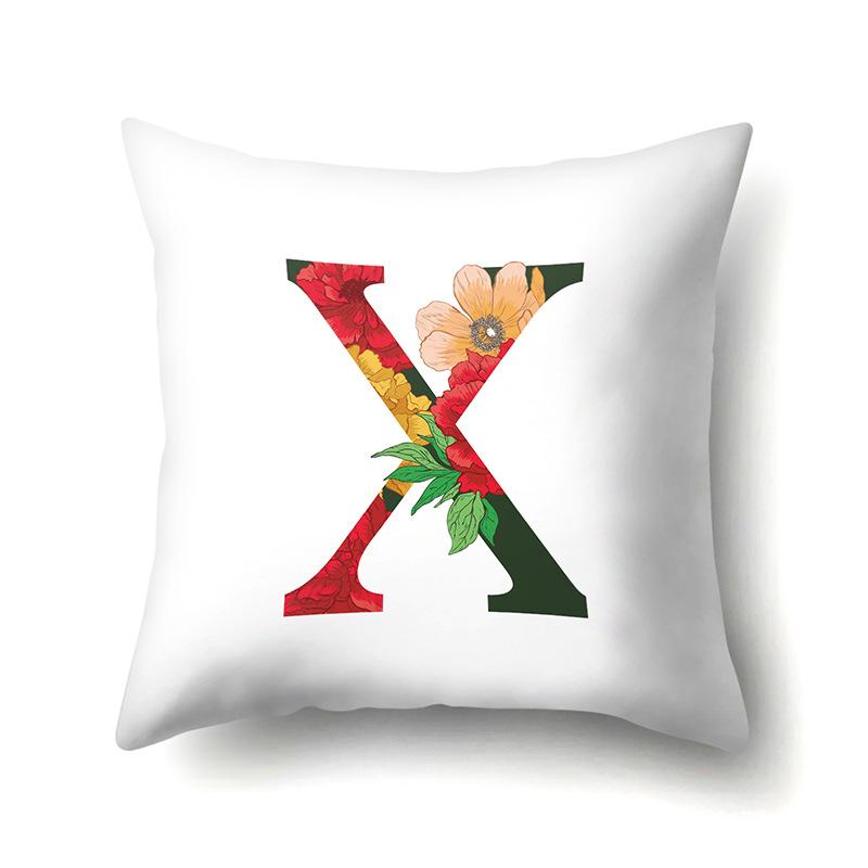 Полиэстеровая наволочка Акварельные цветы Принт для украшения автомобиля 26 английских букв Домашняя наволочка для подушки