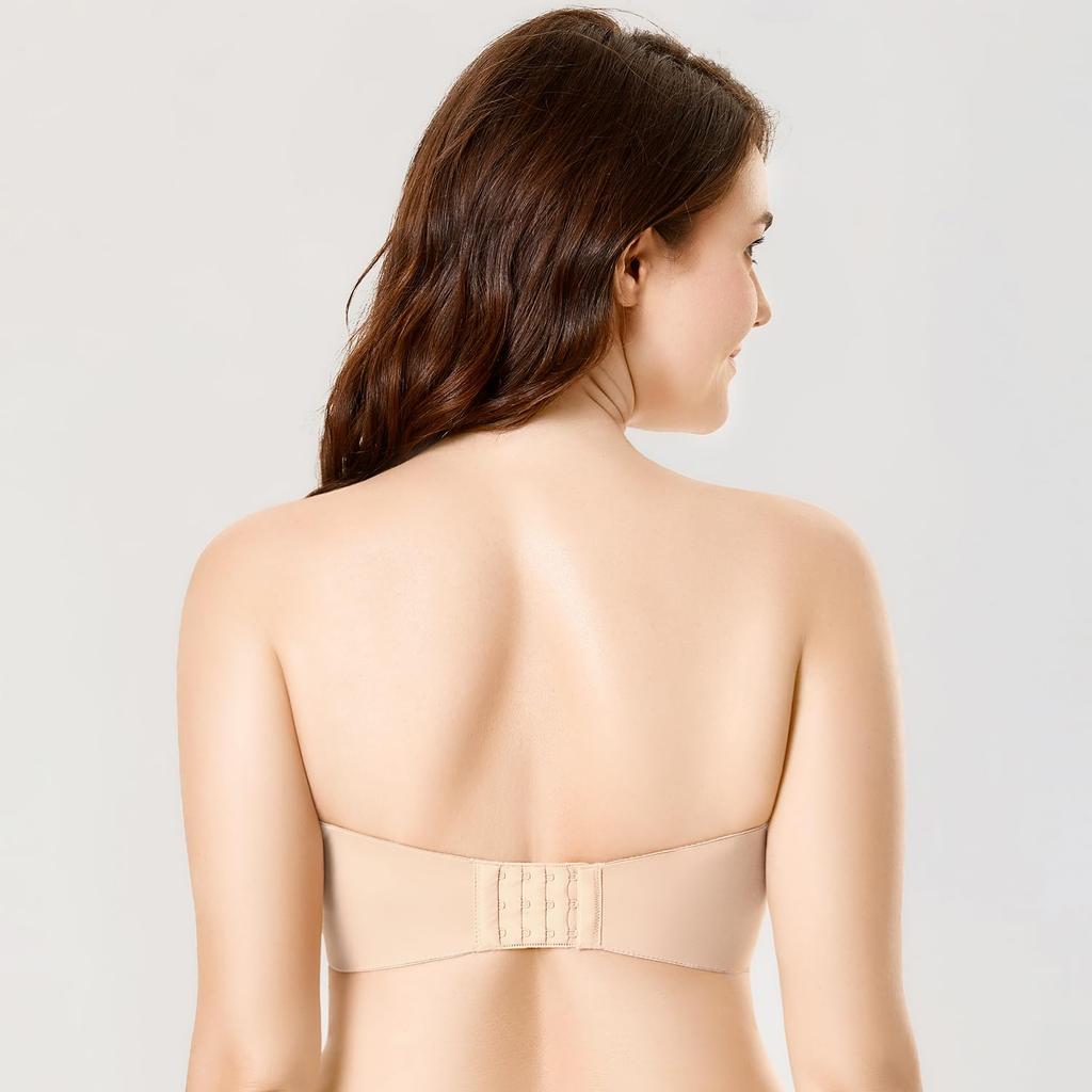 Strapless Large Stays No Large Size No Shoulder F75 [DELIMIRA] Bra, Size, Put, Underwire, Padding, Seamless, Bra, Straps, Beige,