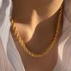Luxury Gold Thick Fried Dough Twists Necklace Women Ins Trendy New Niche Design Chain Accessories