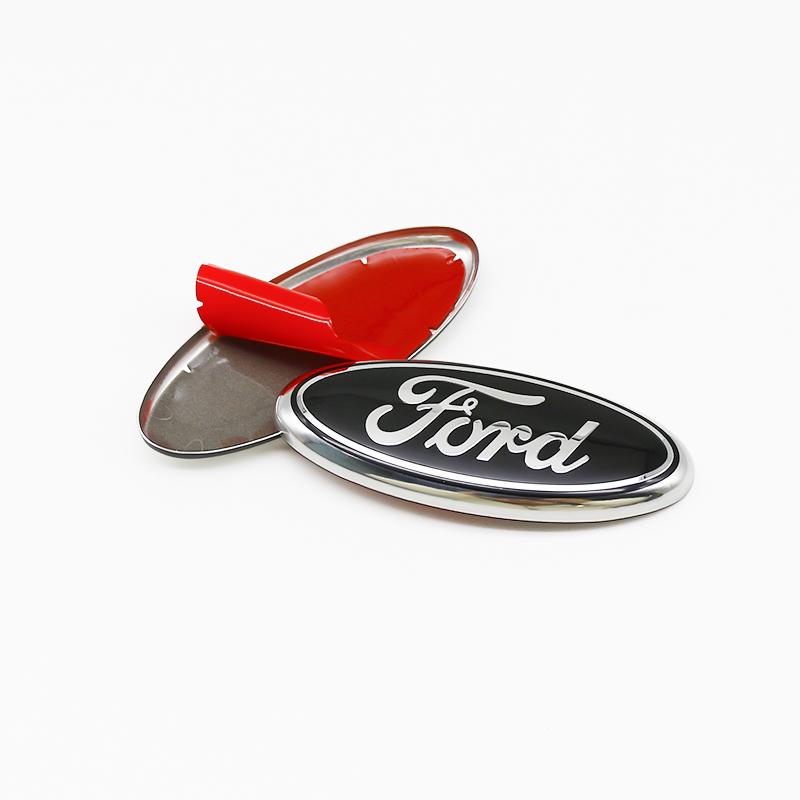 AJJ1 11.5cm Aluminum Front Grille Rear Trunk Badge Emblem Cover For Ford Focus MK3 MK2 Mondeo S-MAX Kuga Fiesta Ranger Auto Tuning