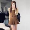 Women's British College Style Autumn Suit: Striped Shirt, Vest, and Pleated Skirt Three-Piece Set