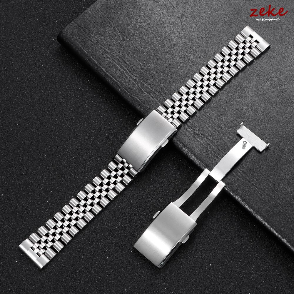 Extended Fold Solid Watch Buckle for Seiko 18mm 20mm 22mm Silver Double Push Safety Milled Clasp Stainless Steel Watchband Clasp