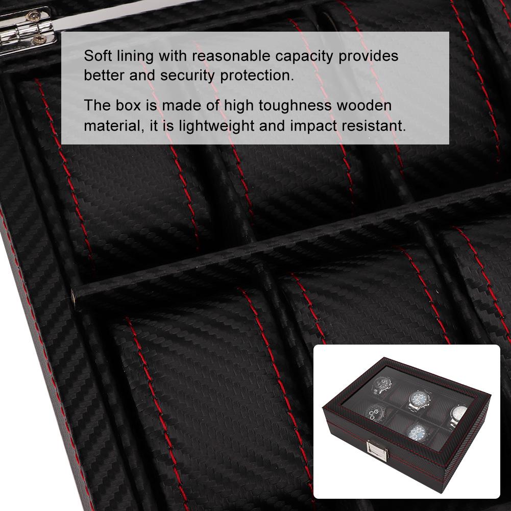 10Grids портативный ящик для хранения часов с дисплеем для путешествий, чехол-органайзер