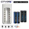 Cityork 1,2 В AAA Ni-MH аккумуляторная батарея 1100 мАч 3A аккумуляторная батарея для светодиодного фонарика игрушечной машины + зарядное устройство на 8 слотов