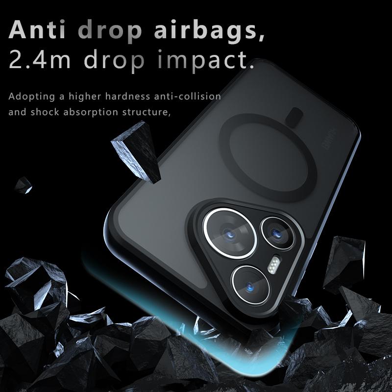Для Huawei Pura 70 Pro Plus ультраматовый противоотпечаток пальца противоударный магнитный чехол из ТПУ с защитой от падения, не желтеющая задняя крышка, корпус