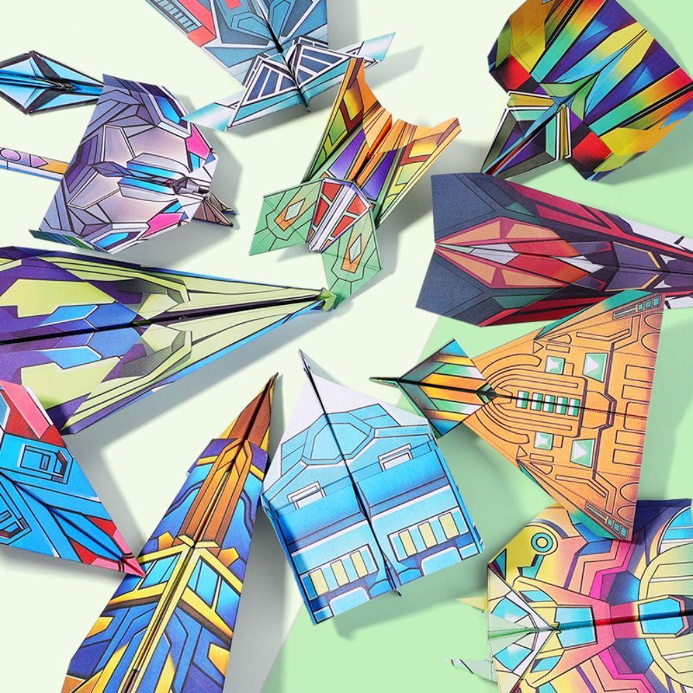 Art Learning Handmade Airplane Origami Montessori Versatile Paper Aircraft Toy Boys Baby Girls