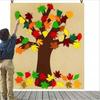 Fall Leaves Tree Craft Kits Kids DIY Bulletin Board Set with 52 Maple Leaves Stickers Autumn Thanksgiving Wall Hanging Decoration