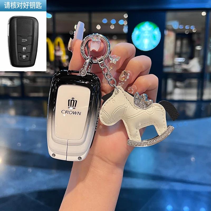 WSR4  Alloy Car Key Case Cover Shell For Toyota Land Cruiser 200 300 Prado Crown TLK 200 Yaris Cross Hilux Innova Fortuner Camry 55