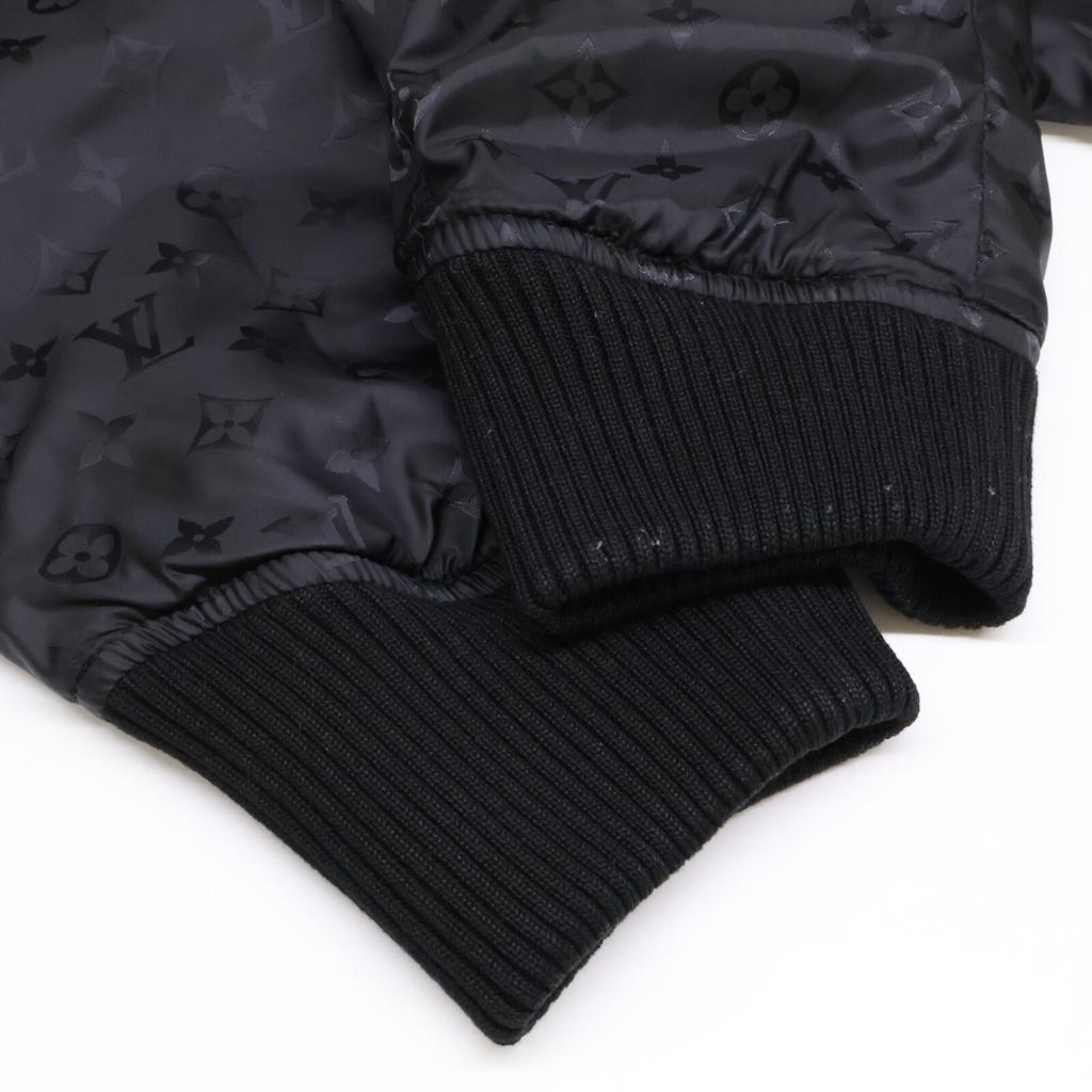 LOUIS VUITTON [Good condition/Domestic regular product] HIL47WTKV Reversible nylon/leather zip-up blouson/ Jacket 50 blackUsed