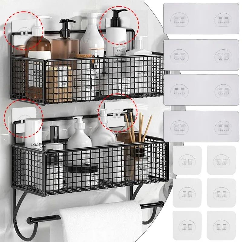 20-10 шт. прозрачные самоклеящиеся крючки настенные подвесные полки крючки фиксирующие наклейки для кухни ванной настенный стеллаж для хранения