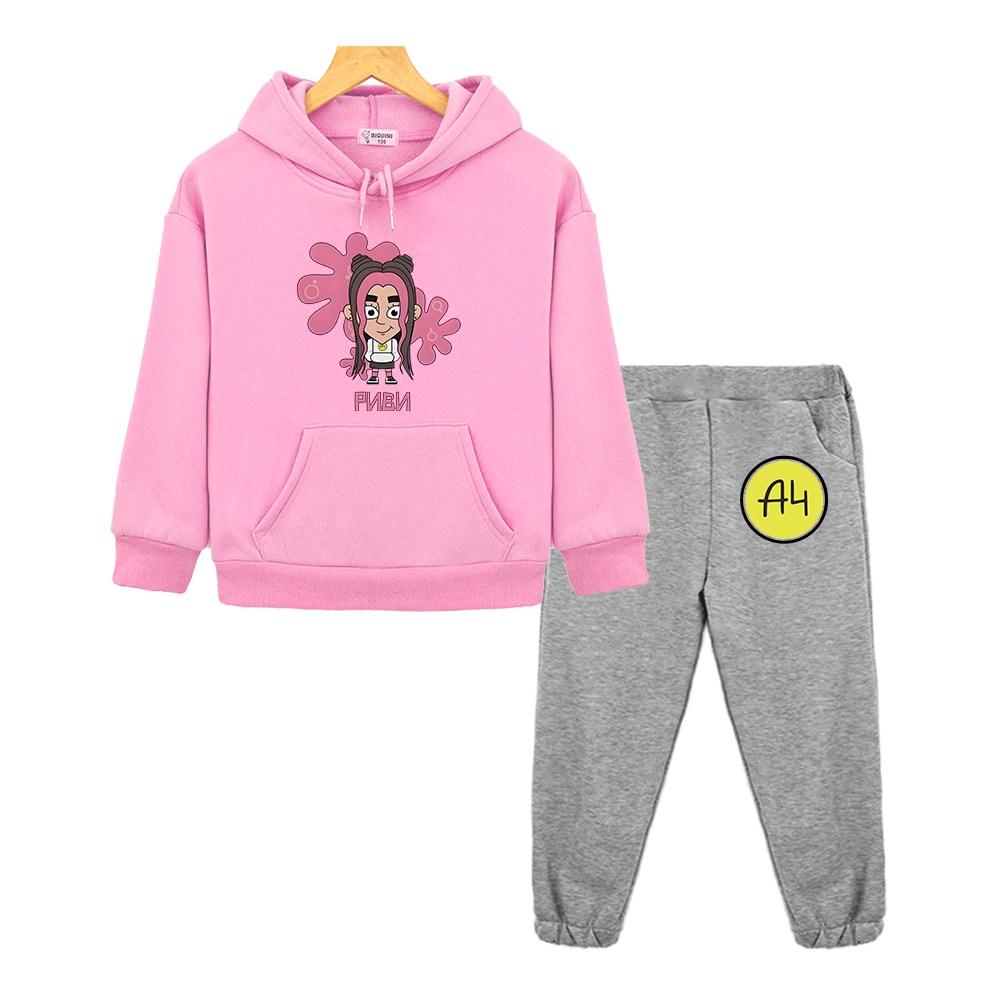 Комплекты толстовок и штанов Russian Merch A4 VladA4, мягкая уличная одежда с капюшоном и длинными рукавами, толстовка для мальчиков и девочек, детский костюм с капюшоном