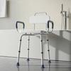 Swivel Shower Chair with Arms and Back, 180 kg Load Heavy Duty Bench Seat for Inside Shower Stall and Bathtub, Height Adjustable Bathroom Bath Tub