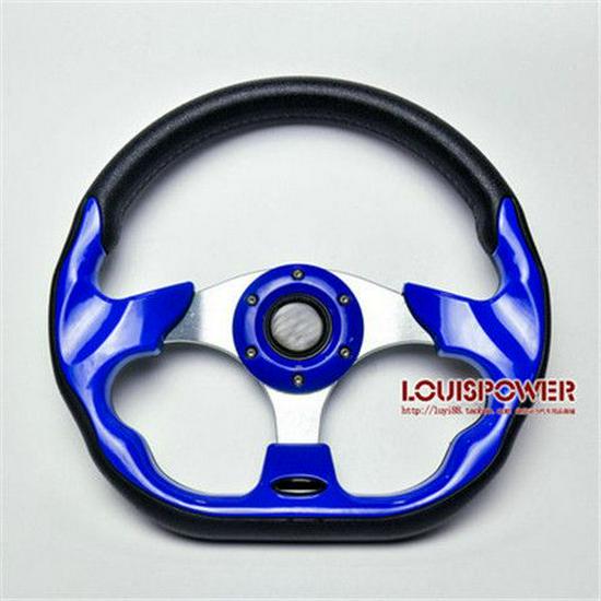 13-Inch Cool Coupe Sports Car Racing Steering Wheel Semicircular Blade, 14-Inch