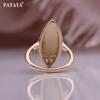 PATAYA Глянцевые кольца женские цвета розового золота простое плетение полые кольца с ромбами Этническое свадебное кольцо в подарок