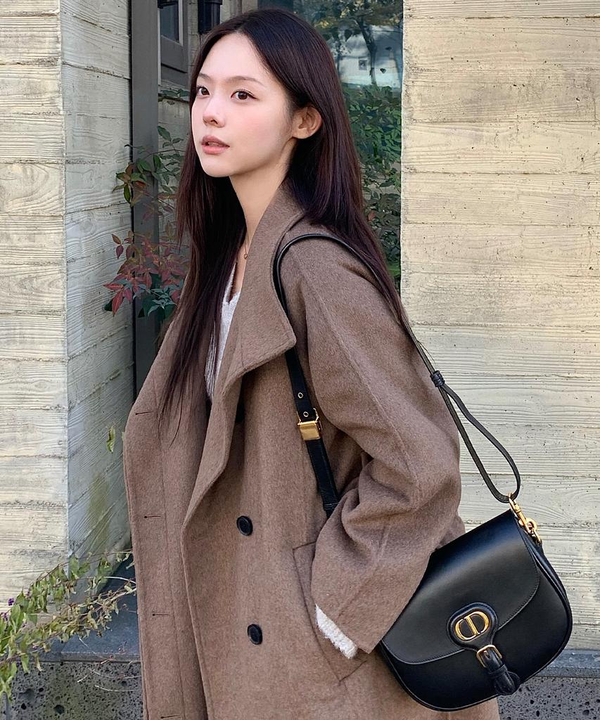 MIND BRIDGE WOMEN [W] Handmade Cashmere High-Neck Belted Long Coat - 2 Colors