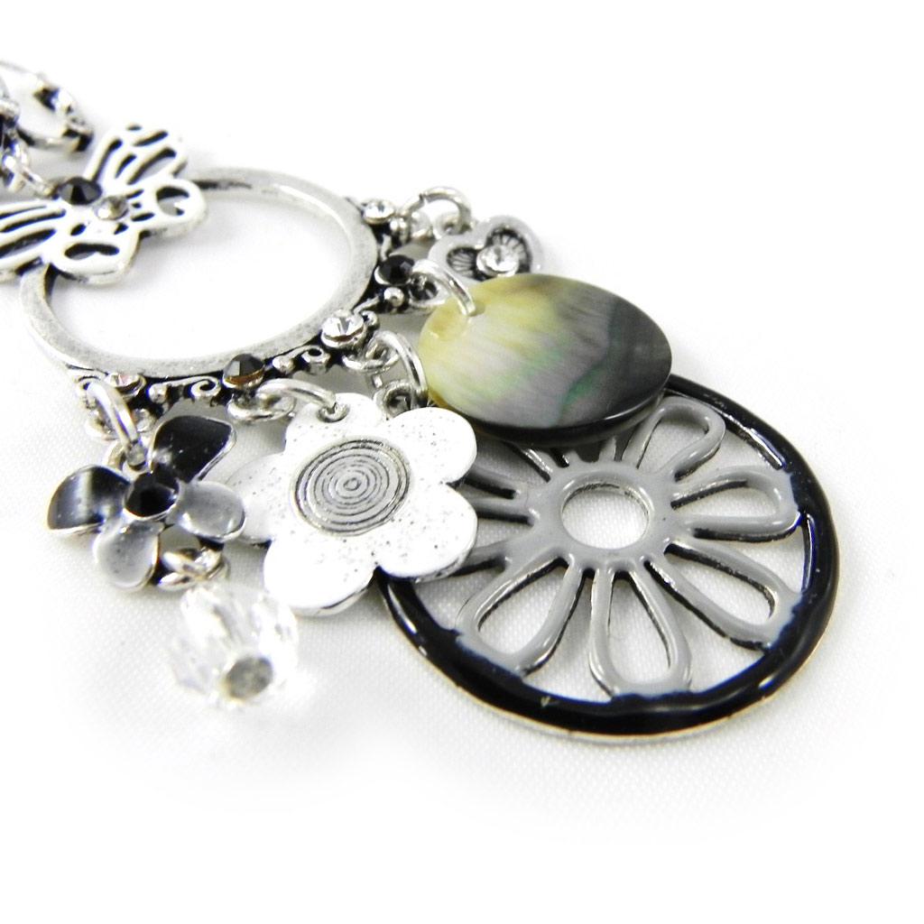 NOA [H1929] - Дизайнерские серьги Vahiné серо-черный.