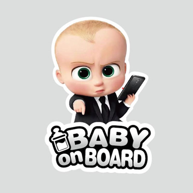 Забавная наклейка "Boss Baby: Малыш в машине", Водонепроницаемая виниловая декаль, Мультяшный знак безопасности для бампера или окна автомобиля