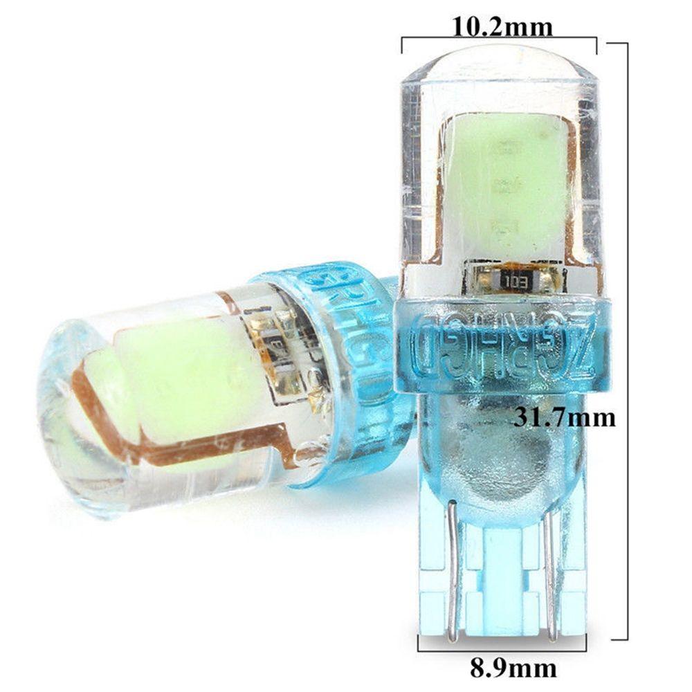 2Pcs T10 194 W5W Super Bright Lamp Silica COB LED Car License Plate Light Width Bulb Ice Blue DC 12V