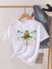 (Asian Size) Tee Top Women Sweet Flower Trend 90s Clothing Casual Short Sleeve T Shirt Fashion Print Lady Female Graphic T-shirts