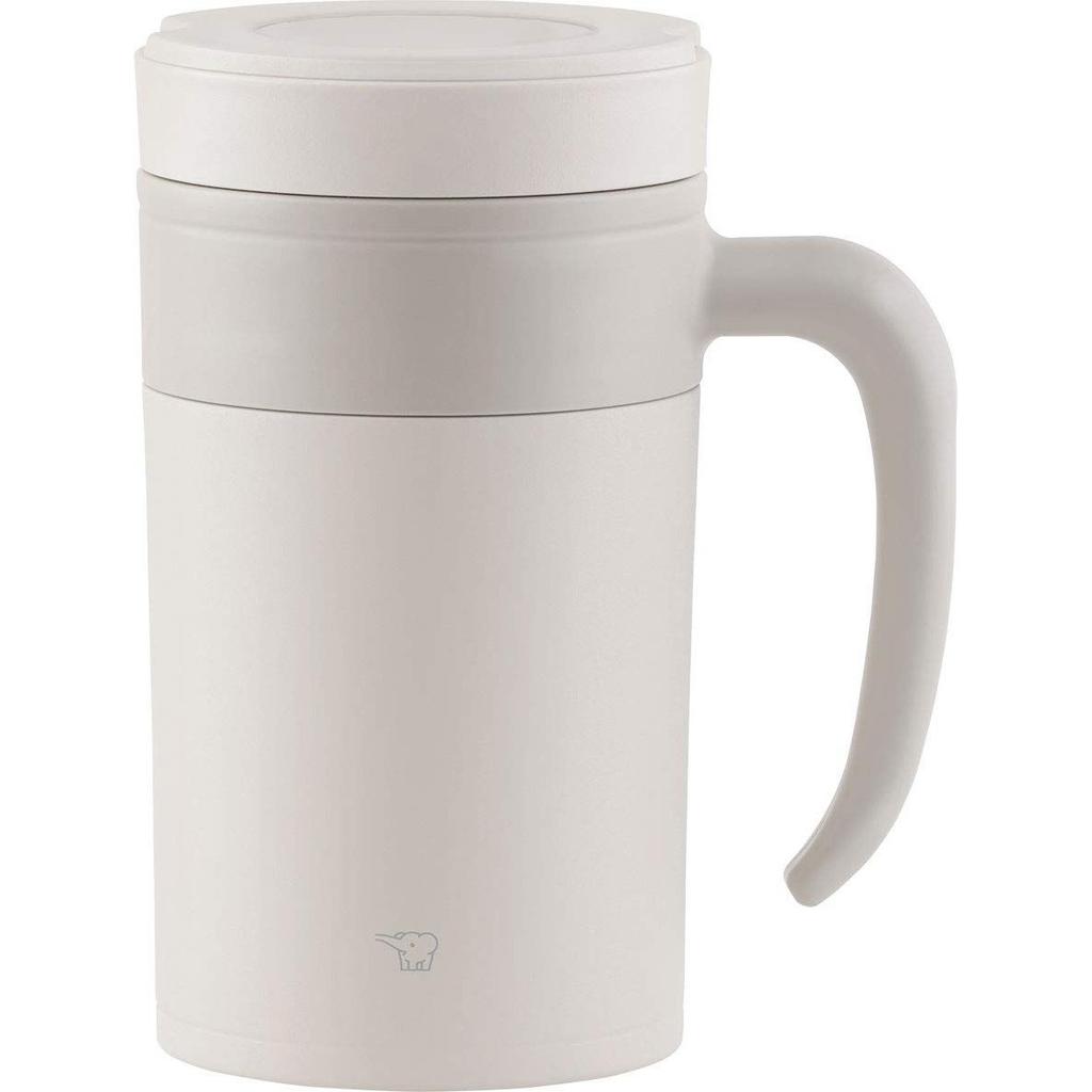 Zojirushi Handle Stainless Steel Tea Tumbler 16 Ounce Off White SE-KAE48WZ