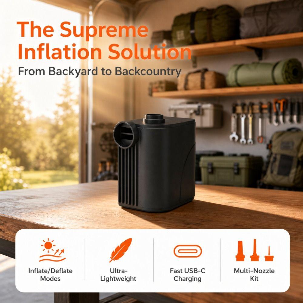 Fast Inflator Wireless Air Inflator Portable Inflator Small Pump Electric Air Pump Camping