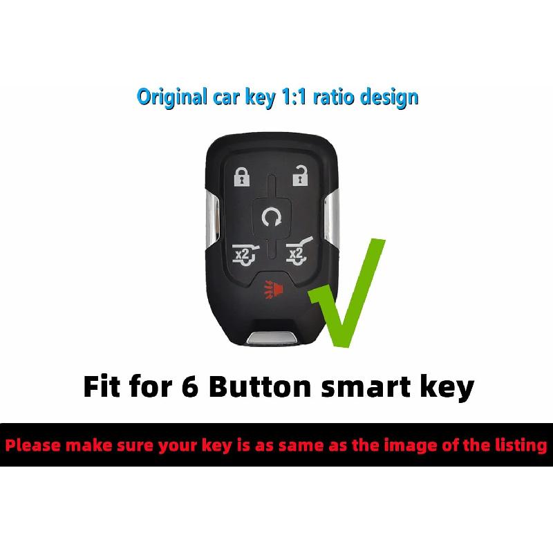 Silicone Rubber Key Fob Cover Compatible with 2014-2021 Chevrolet Suburban Tahoe GMC Yukon Yukon XL HYQ1AA