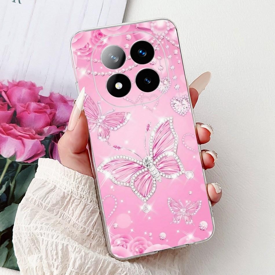 For Xiaomi Redmi Note 14 Pro+ Elegant Floral Butterfly Phone Case For Redmi Note14 Pro Plus 5G Soft Silicone TPU Cases