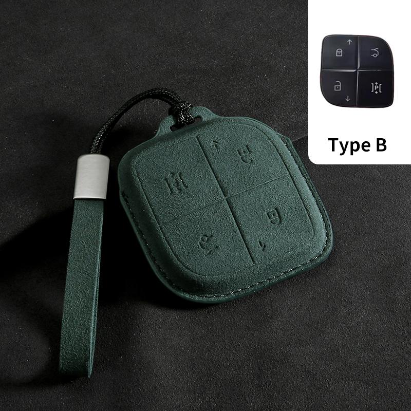 Suede Car Remote Key Case Cover Shell Holder Fob Keychain For LYNK&CO 08 2022 2023 2024 LYNK CO 08 for LYNKCO 01 02 03 05 06 09
