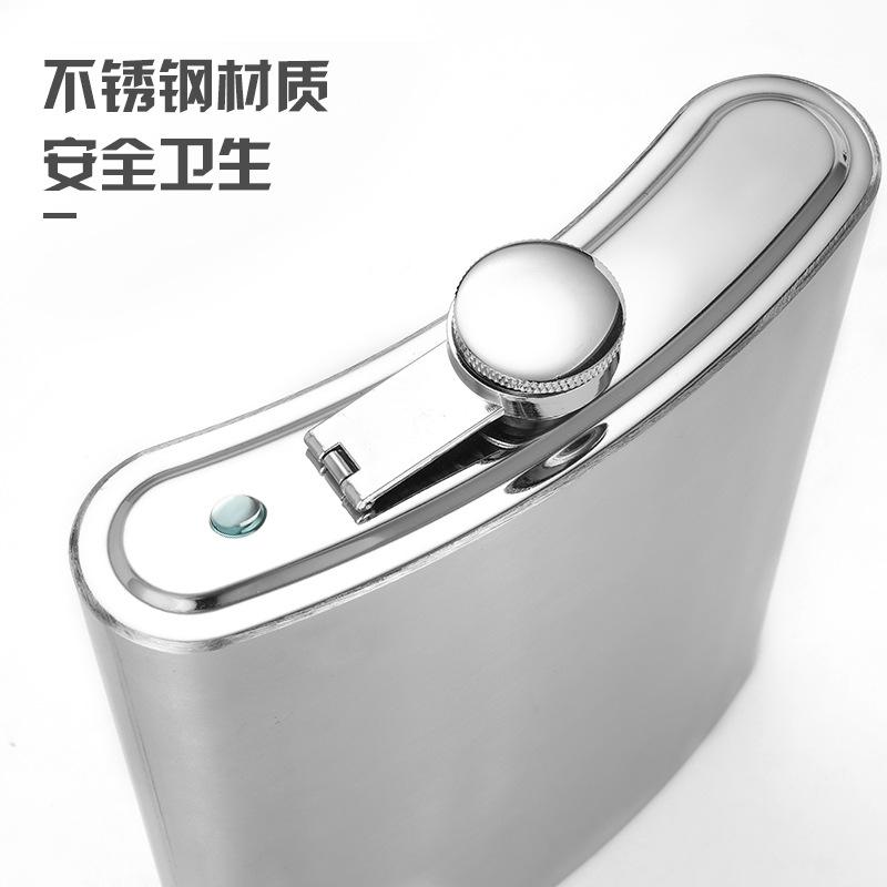 Плоская фляга для вина из нержавеющей стали 304, портативная металлическая бутылка для вина для улицы, бокал для вина, винный набор