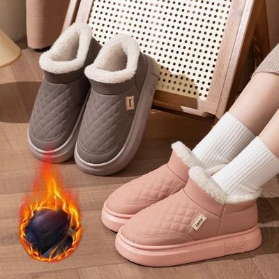 Женские водонепроницаемые мягкие зимние ботинки с защитой от пятен, теплые, для улицы, осень-зима 2024 года, мягкие, утолщенные, на каблуке, хлопковые туфли