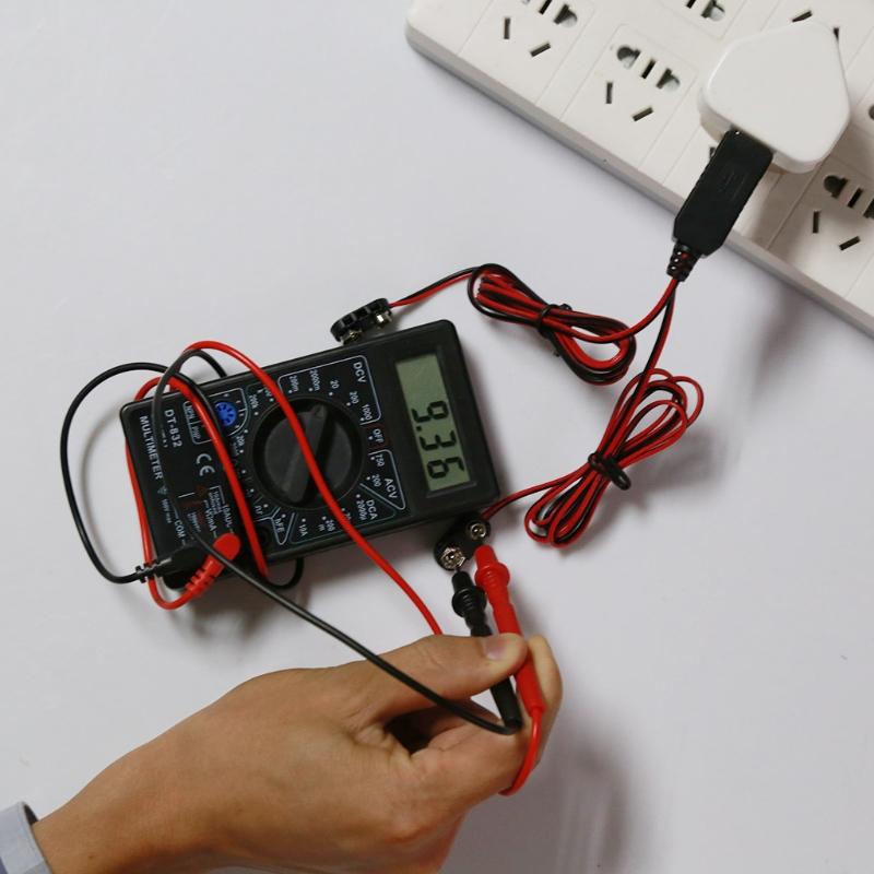 2-в-1 Type C USB Сетевой адаптер на двойной 9-вольтовый батарейный элиминатор 6F22 Заменяет 2 шт. 9-вольтовых батарейки USB-кабель питания