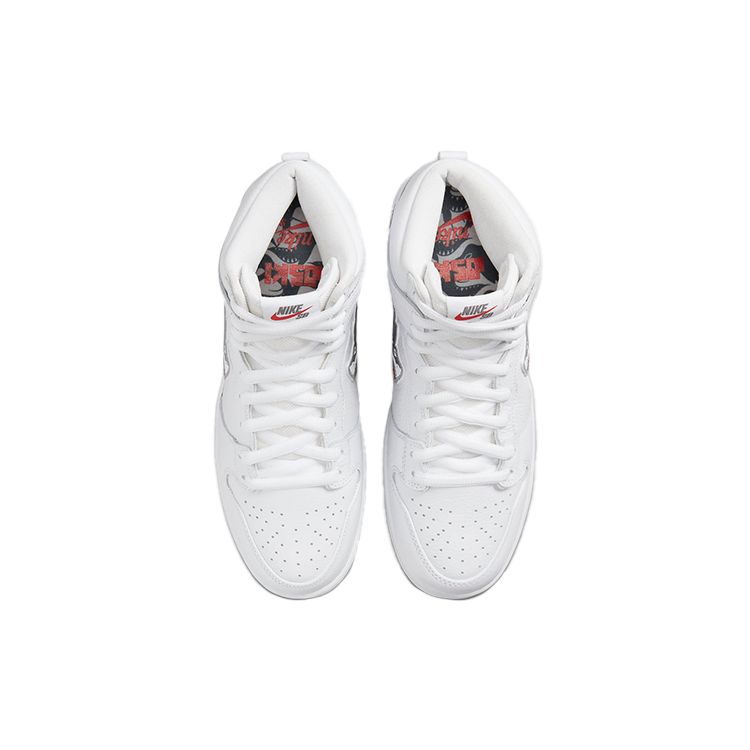 Nike SB Dunk High Oski Great White Shark Unisex Sneakers White-Red CI2692-100