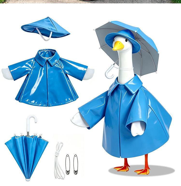 Porch Goose Decoration Clothes Set Waterproof Raincoat Bikini Ghost Outfit for 23 Inch Lawn Garden Statue Costume