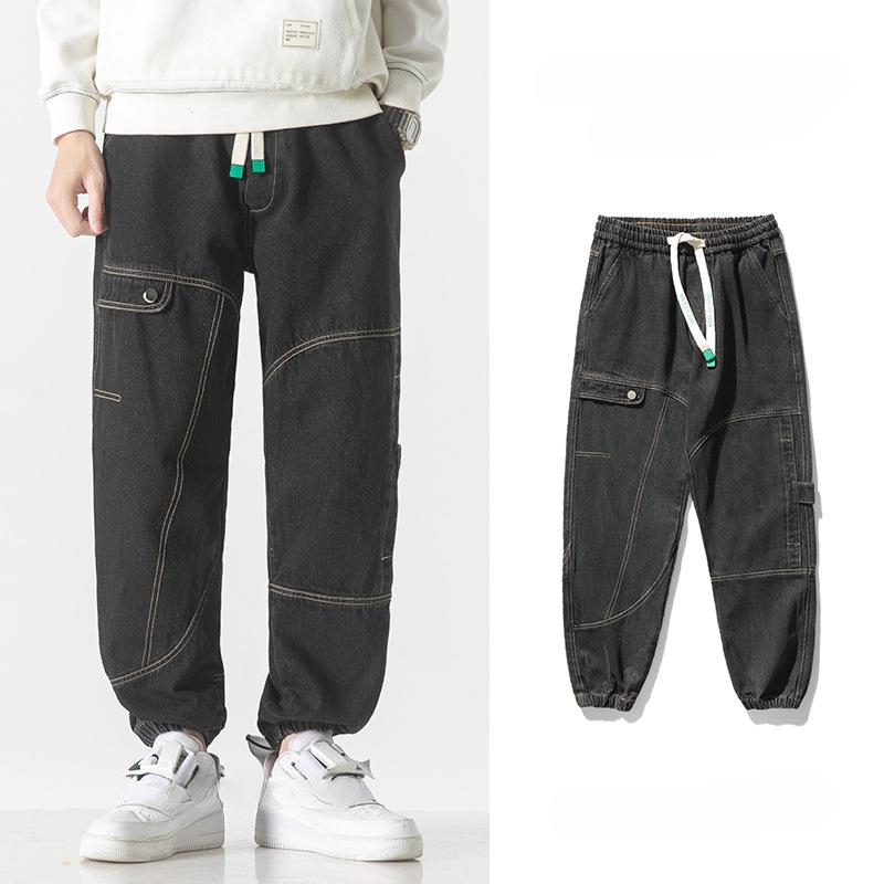 Мужские джинсы свободного покроя Feet Plus Fat Plus Pants с девятью точками