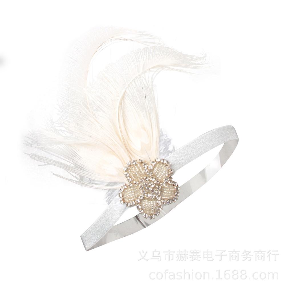 Ebay Страусиные перья повязка на голову, маскарадный головной убор Гэтсби повязка на голову Hd21