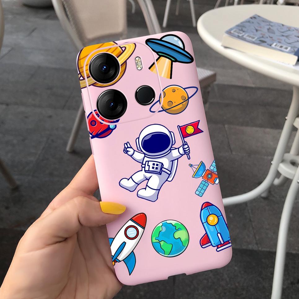 For Cover Tecno Pop 7 Pro Case Astronaut Dragon Silicone TPU Soft Back Cover Cases for Tecno Pop7 Pro BF7 Shockproof Bumper Capa