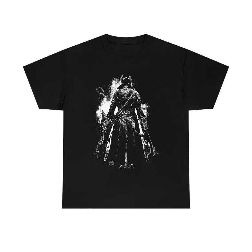 Футболка с графическим принтом Bloodborne Gaming Soulsborne The Hunter Videogame с коротким рукавом, летняя повседневная футболка для мужчин и женщин больших размеров