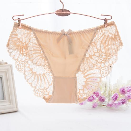 Trendy Women Underpants Low Waist Cooling Elastic Pure Color Lady Briefs for Inner Wear