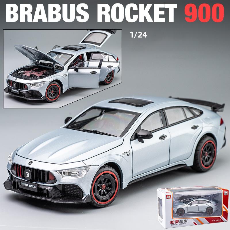 Масштаб 1/24 Brabus Rocket 900, литая под давлением модель автомобиля, игрушечный автомобиль с откатным механизмом, звуком и светом для детей, коллекция подарков для мальчиков и девочек