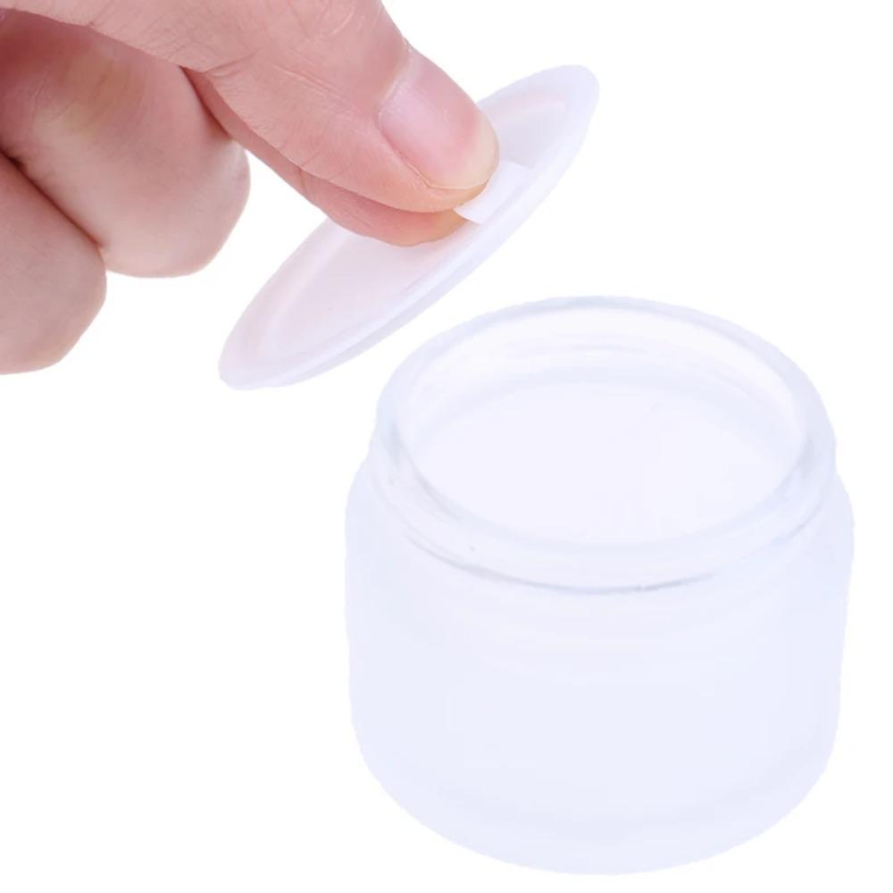 Screw Cap Frosted Glass Cream Jar Round Scrub Sub-bottling Portable Cream Bottle  for Makeup Vials