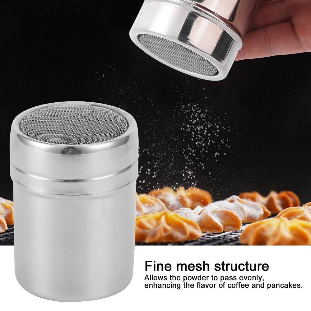 2pcs With Lid Fine Mesh Dredge Fine Mesh Flour Sifter Duster Powdered Sugar Shaker For Cooking