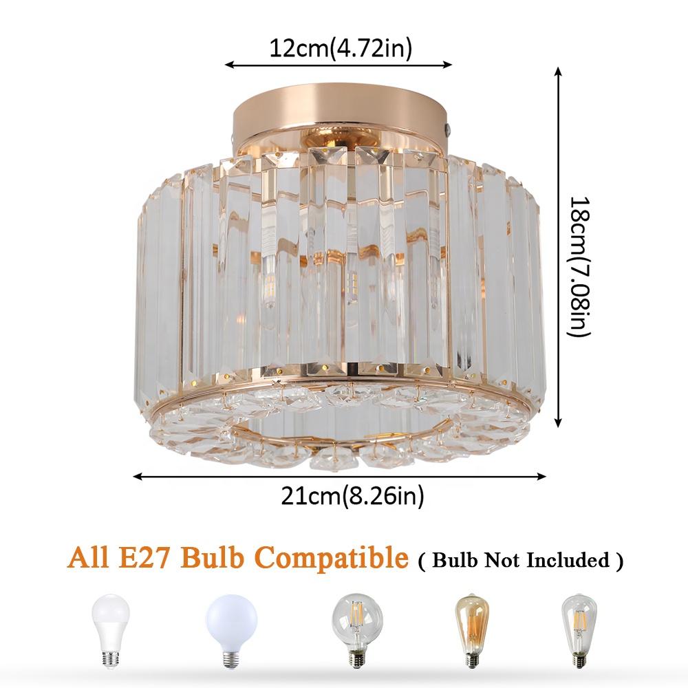 German Warehouse Low MOQ Modern Iron Fixtures Round Crystal Chandeliers Ceiling Lights for Home Office