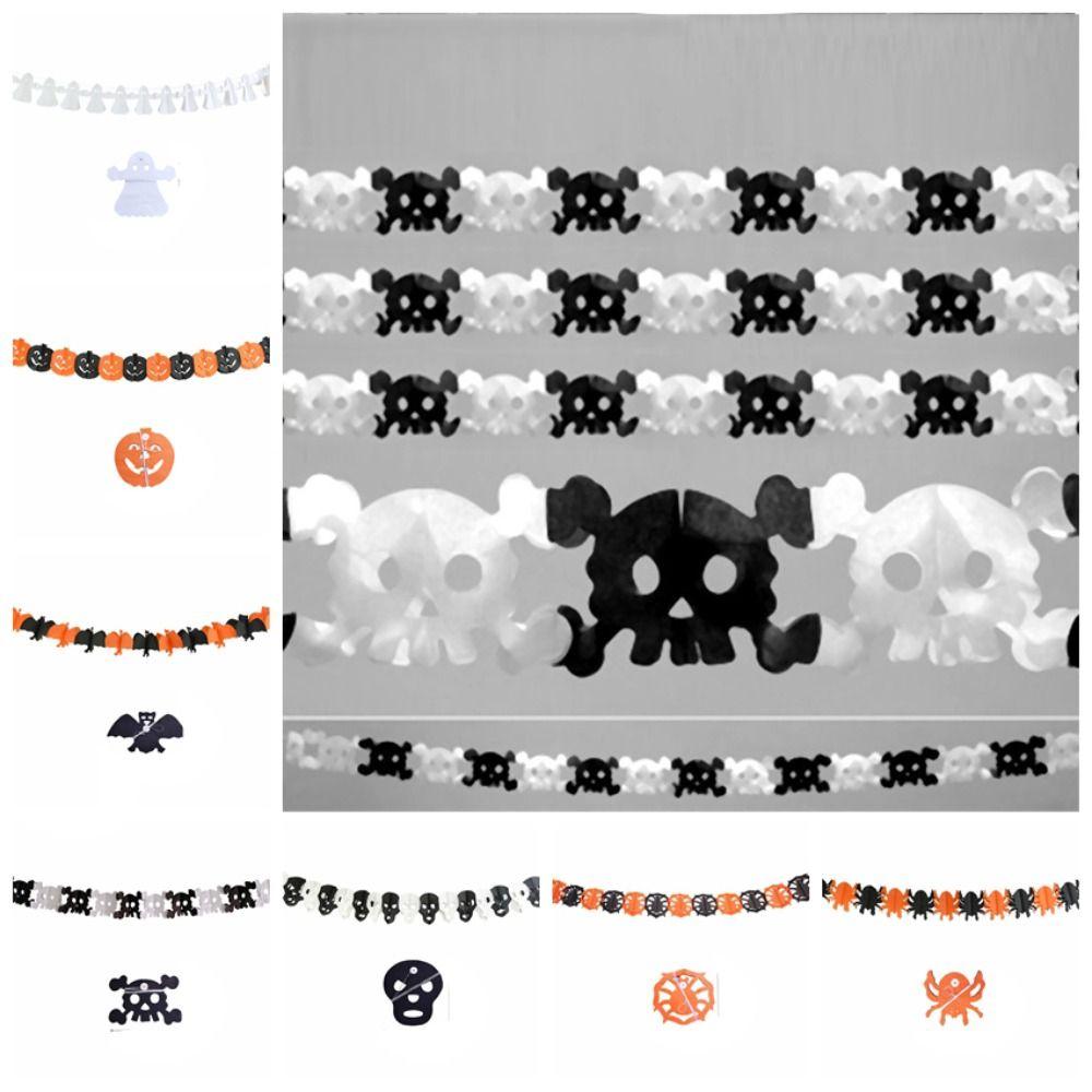 Ghost Ghost Paper Banner Bat Pumpkin Skull Pendant 7 Styles Halloween Paper Latte Art Scene Layout