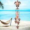 Metal Butterfly Tortoise Wrought Iron Wind Chime 4 Tubes Hanging Ornament Garden Home Wind Chimes & Hanging Decorations LS